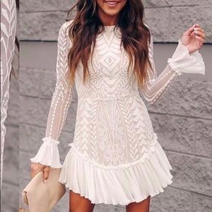 VICI match made in heaven lace pleated ruffle dress. Worn once!